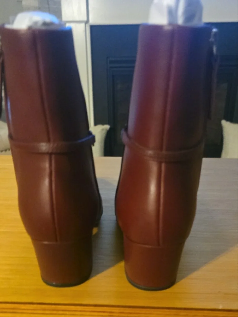 Franco Sarto Burgundy Leather Ankle Booties